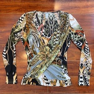 Alberto Makali Mesh Front Blouse